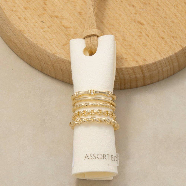 Variety Styled Band Rings Set: GDCRY - Lulu Bella Boutique