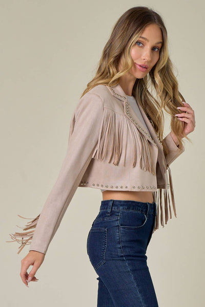 Fringe Stud Jacket - Lulu Bella Boutique