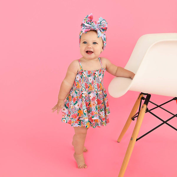 Cecelia Floral SMOCKED TIERED TUTU Baby Clothes Dress Outfit