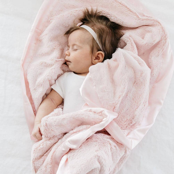 SATIN BORDER RECEIVING BLANKETS: Gray - Lulu Bella Boutique
