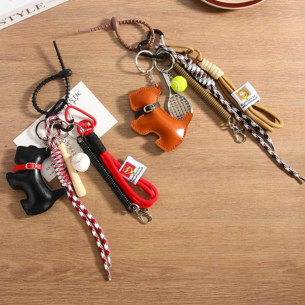 Cartoon Dog Bag Charm – Baseball Chain Style_CWMM7568: Black / (OS) 1 - Lulu Bella Boutique