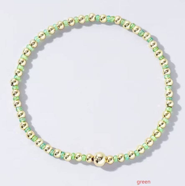 BOHO COLORFUL BALL BEADED BRACELET | 40B5223: Black - Lulu Bella Boutique