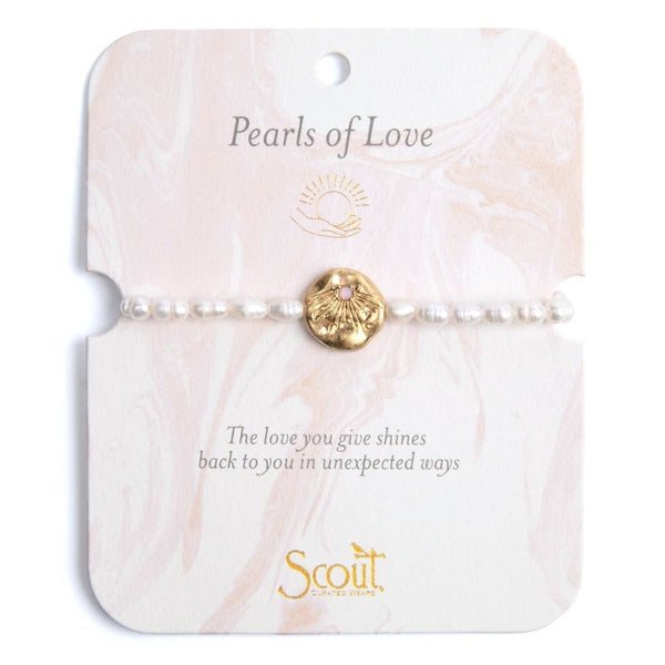 Pearl Affirmation Bracelet - Love/Gold - Lulu Bella Boutique