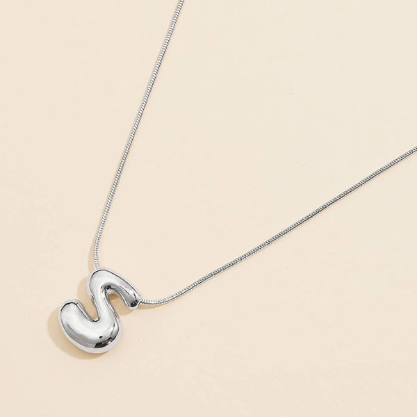 18K Gold Dipped Assorted Letters Bubble Monogram Necklaces: Gd - Lulu Bella Boutique