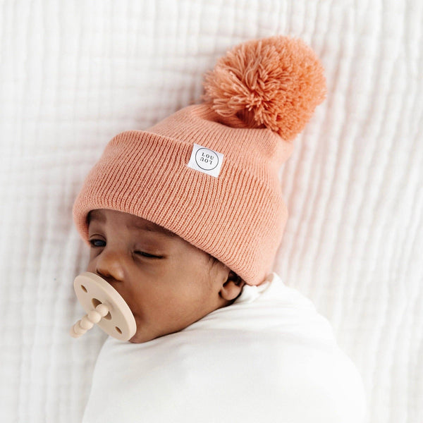 Beanie with Pom - Salmon Pink: Toddler