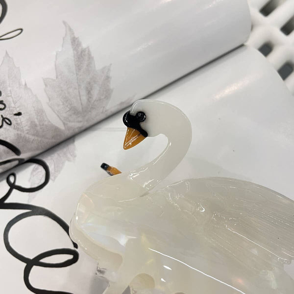 FASHIONABLE WHITE SWAN ACETIC ACID HAIR CLIP_CWAHA0549: Black / (OS) 2 - Lulu Bella Boutique