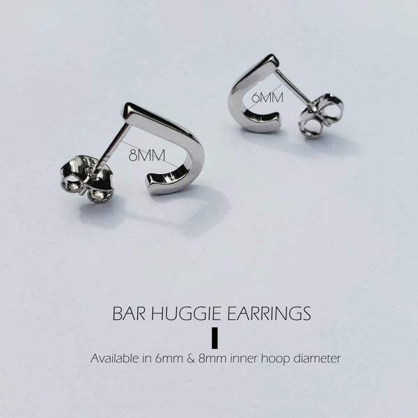 BAR STUD EARRINGS - E-ST1428 / E-ST1427: BLACK / 6MM