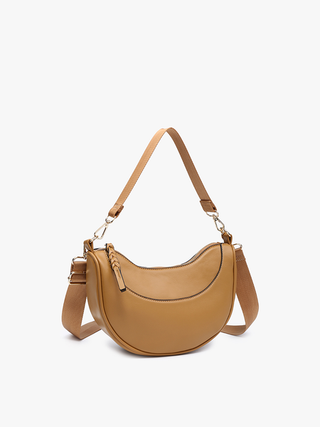 M2467 Monica Half-Moon Shoulder Bag/Crossbody: Tan