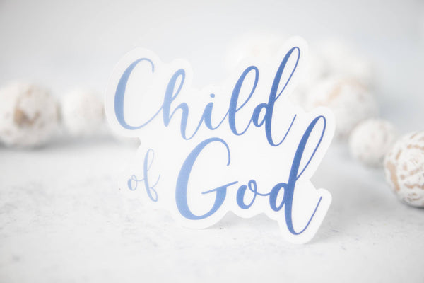 Child Of God, Clear Christmas  Vinyl , Sticker, 3x3 inch