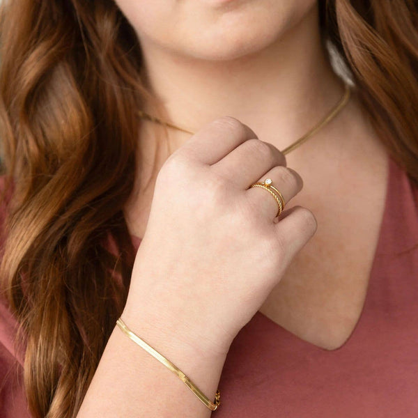 14K Gold Filled PLUS™ Braided Spacer Ring: Gold / 8