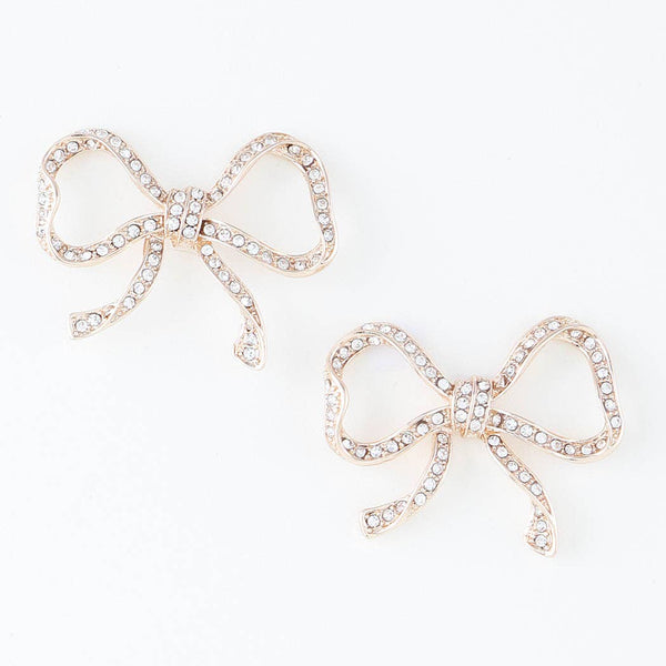 Rhinestone Bow Earrings: GCL