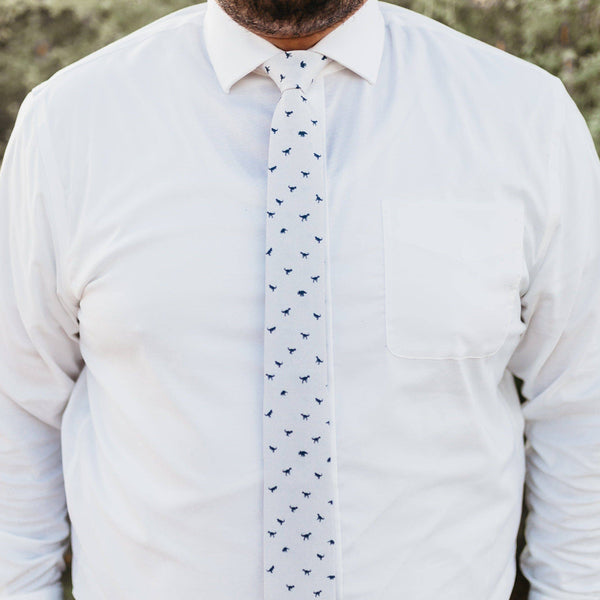 Spike - Cream Dinosaur Tie: 2.5" Slim/Skinny Tie