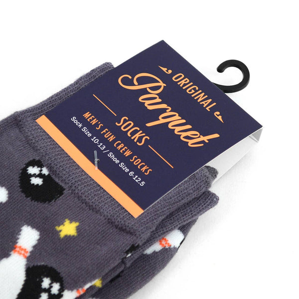 Bowling Novelty Socks for Men: Grey / 1 Piece