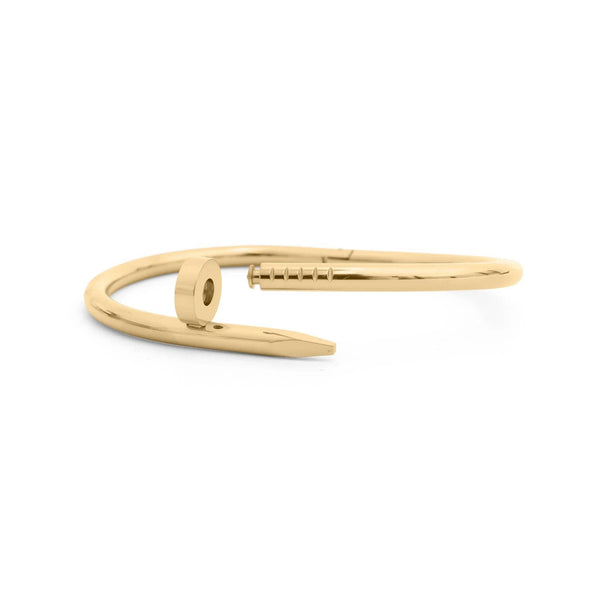 18K Gold PVD Stainless Steel Nail Bangle : Gold - Lulu Bella Boutique