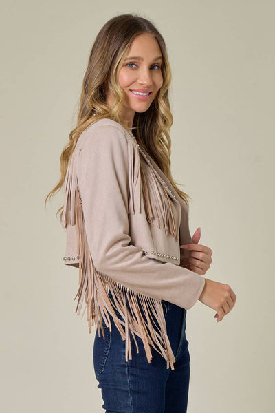 Fringe Stud Jacket - Lulu Bella Boutique