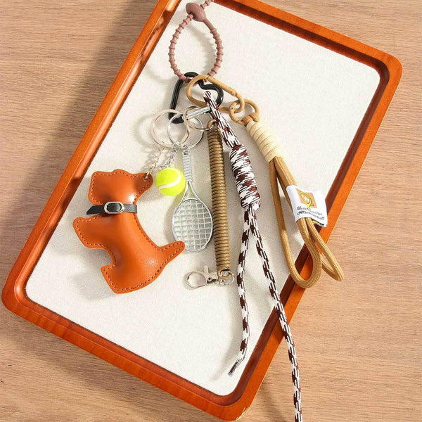 Cartoon Dog Bag Charm – Baseball Chain Style_CWMM7568: Black / (OS) 1 - Lulu Bella Boutique