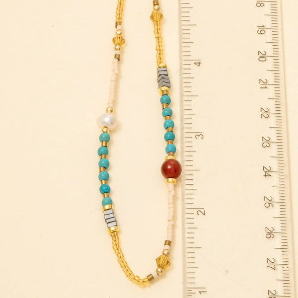 Assorted Pattern Beaded Necklace: MU