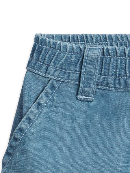 Organic Baby & Kids Luke Chambray Shorts: 12-18M - Lulu Bella Boutique