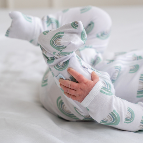 Infant Bamboo Pajamas w/ DreamCuffs™: 3 - 6 Months / Forest Green