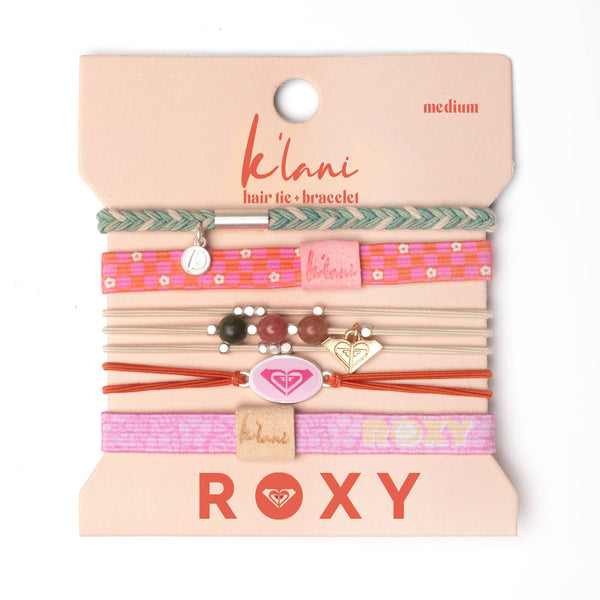 Roxy Pink Tropics- Hair Tie Bracelet: Medium