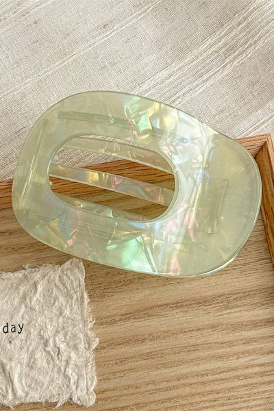 Jumbo Lay Flat Oval Hair Claw Clips Secure Styling | 40H1040: OFF WHITE - Lulu Bella Boutique