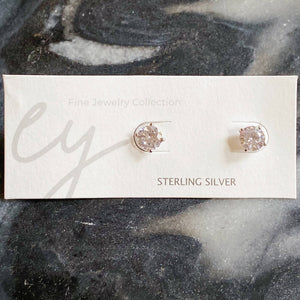 Brilliant Cut Sterling Silver Stud Earrings