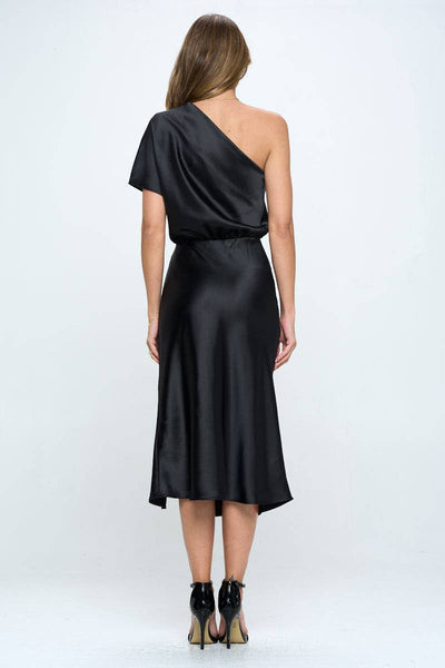 Satin One Shoulder Dress