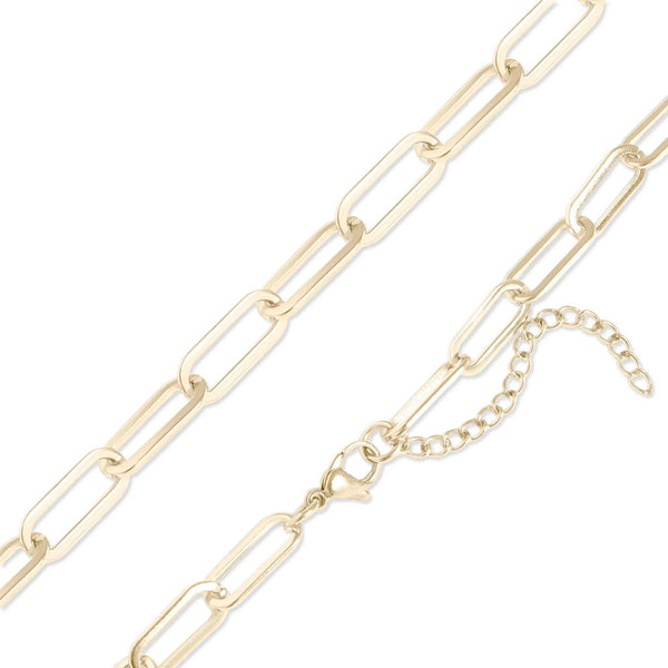 14K Gold Filled PLUS™ Paperclip Chain Necklace 4mm: Gold / 16"+2"