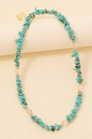 Pebble Stone Beaded Necklace: GDTQ - Lulu Bella Boutique