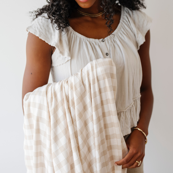 MINKY STRETCH LUXE XL SWADDLE/BLANKET: Meadow