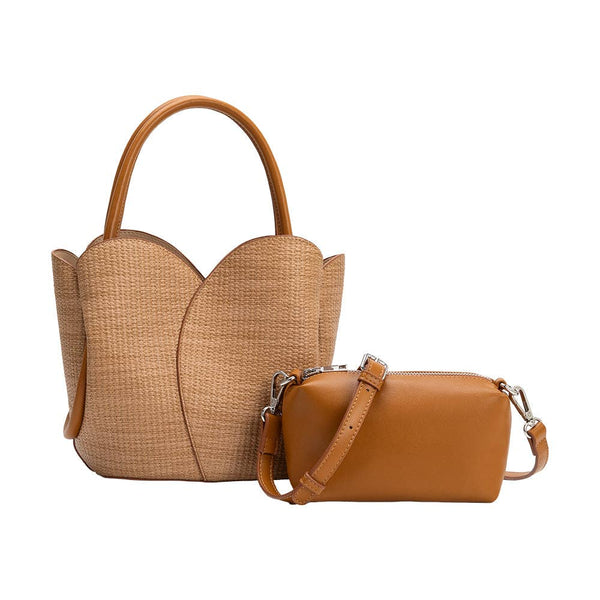 Tulip Raffia Embossed Recycled Top Handle Pre-Order 3/15 - Lulu Bella Boutique