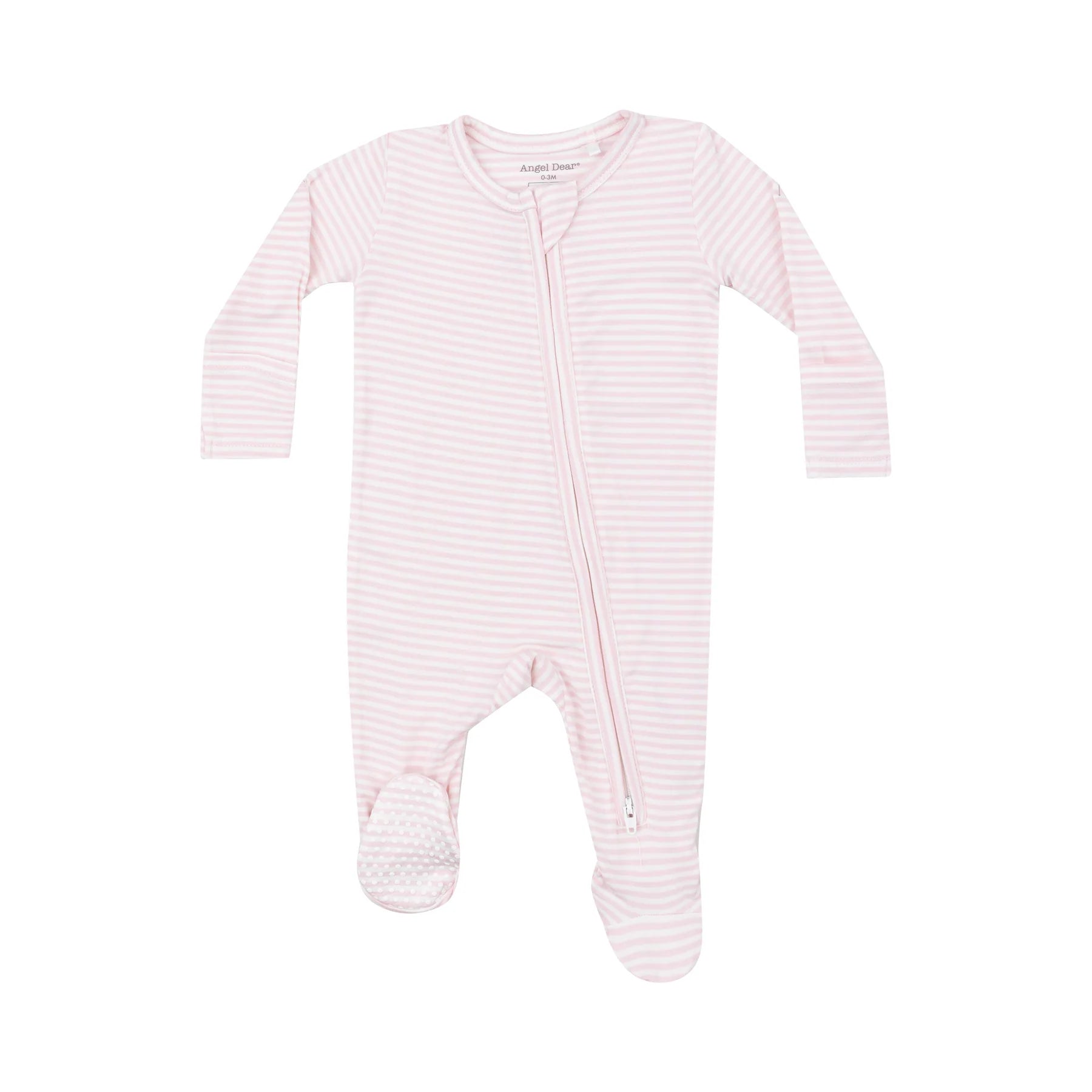 2 Way Zipper Footie- Pink Stripe