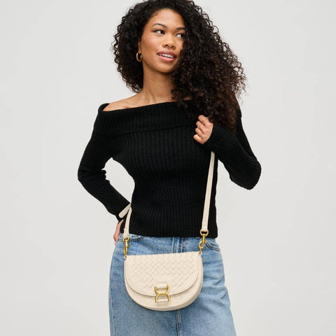 Alise Woven Crossbody: Oatmilk - Lulu Bella Boutique