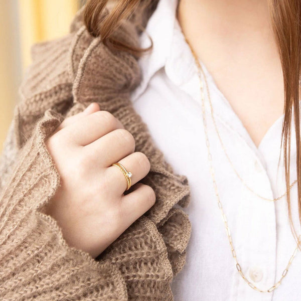 14K Gold Filled PLUS™ Braided Spacer Ring: Gold / 8