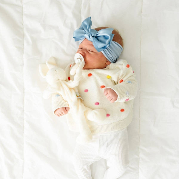 Baby Bling® Satin FAB® soft nylon headband with satin bow: Mushroom - Lulu Bella Boutique