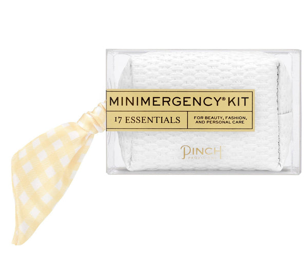 Gingham Scarf Minimergency Kit: White Basketweave Blue Gingham - Lulu Bella Boutique