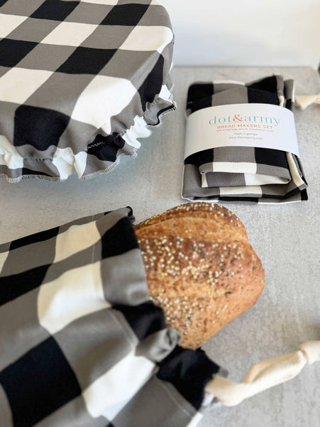 Buffalo Check Bread Makers Set- bread bag and cover