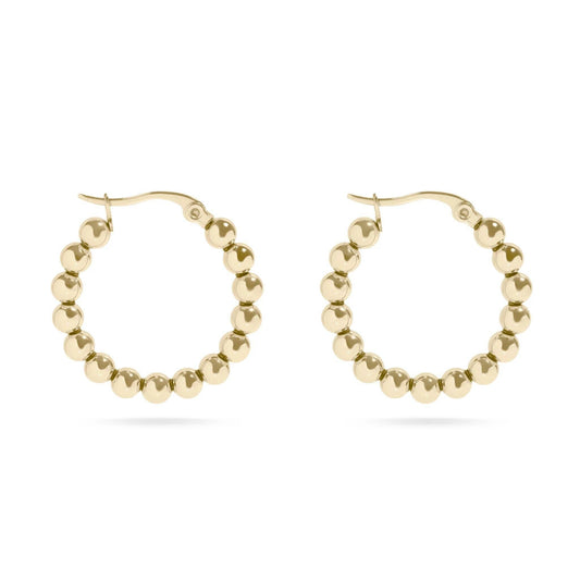 14K Gold Filled PLUS Circle Ball Hoop Earrings: Gold