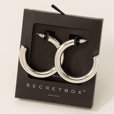 Secret Box Gold Dipped C Hoop Earrings: WG