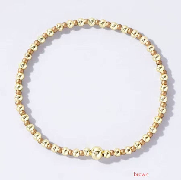 BOHO COLORFUL BALL BEADED BRACELET | 40B5223: Black - Lulu Bella Boutique