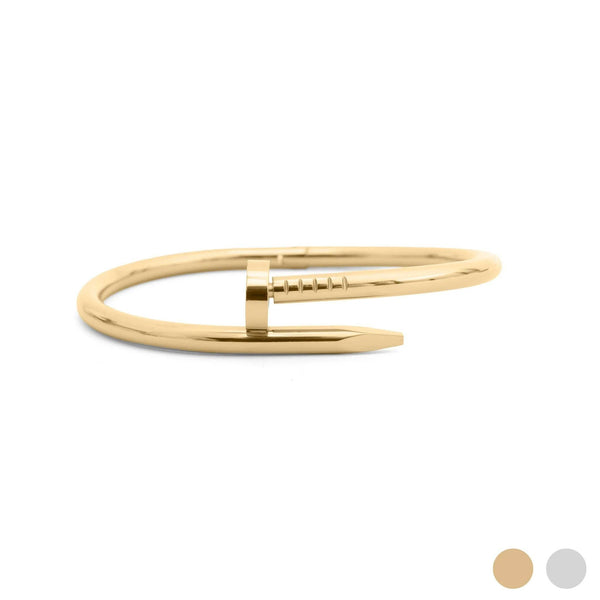 18K Gold PVD Stainless Steel Nail Bangle : Gold - Lulu Bella Boutique
