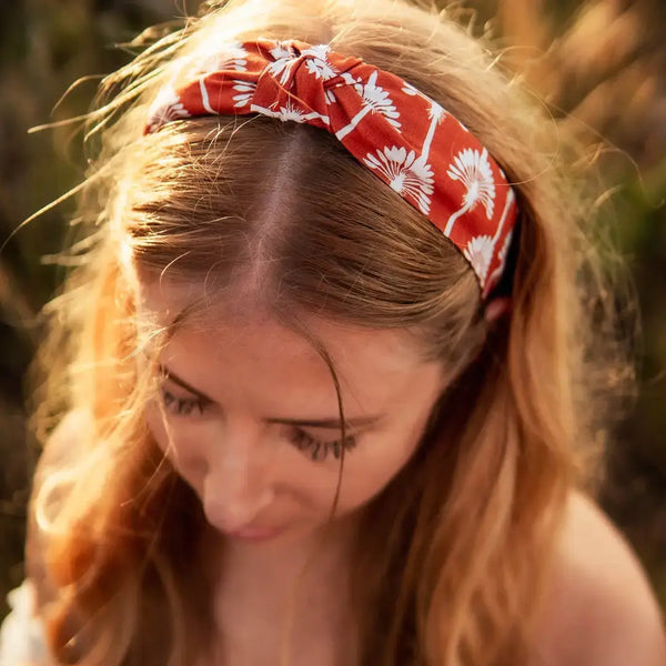 Red Stripes & Blue Stars 4th of July TopKnot Headband - Lulu Bella Boutique