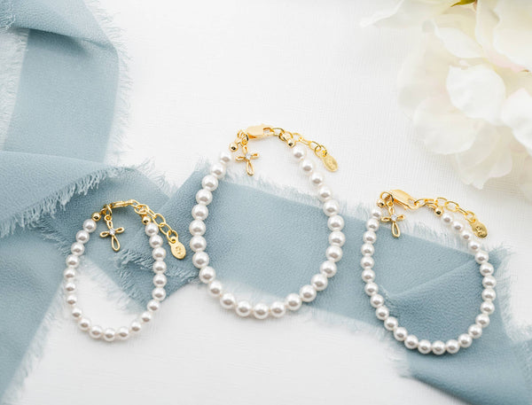 Kids14K Gold-Plated Baptism Cross Bracelet or Communion Gift: Small 0-12m - Lulu Bella Boutique