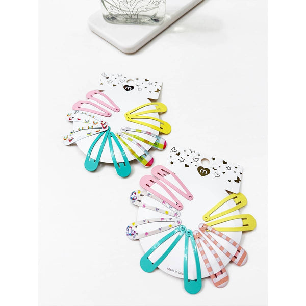 Variety Prints and Solid Mixed Snap Clip Set: MIX COLOR / ONE(12) - Lulu Bella Boutique