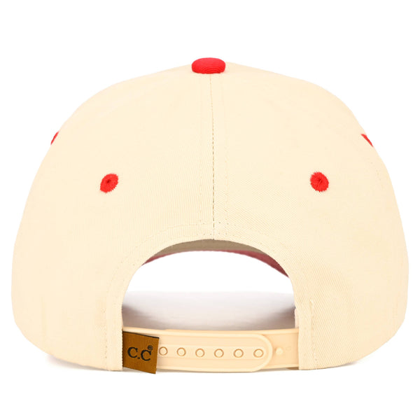 C.C CATCH OF THE DAY Embroidered Letter Two Tone Trucker Hat: Red - Lulu Bella Boutique