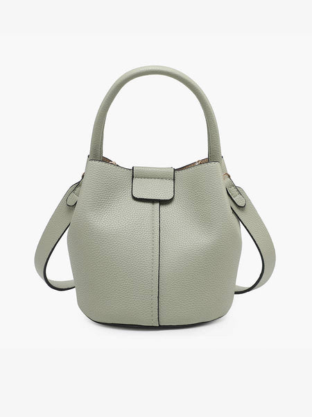 M2528 Farrah Bucket Bag w/ Top Handle & Inner Bag: Cherry Lacquer - Lulu Bella Boutique
