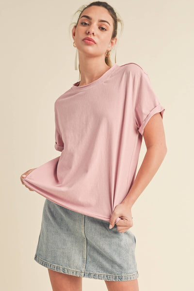 8314DN Mali Baby Tee Short Sleeve Top 1: Cherry Blossom / Contemporary / S - Lulu Bella Boutique