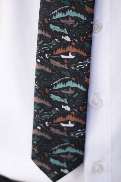Lure - Navy Fishing Tie: 3.25" Standard Tie - Lulu Bella Boutique