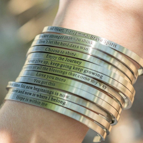 18K Gold PVD Stainless Steel Let your Light Shine Bracelet: Gold