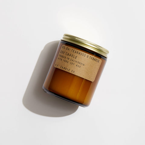 Teakwood & Tobacco - 7.2 oz Standard Soy Candle: 7.2 oz - Lulu Bella Boutique